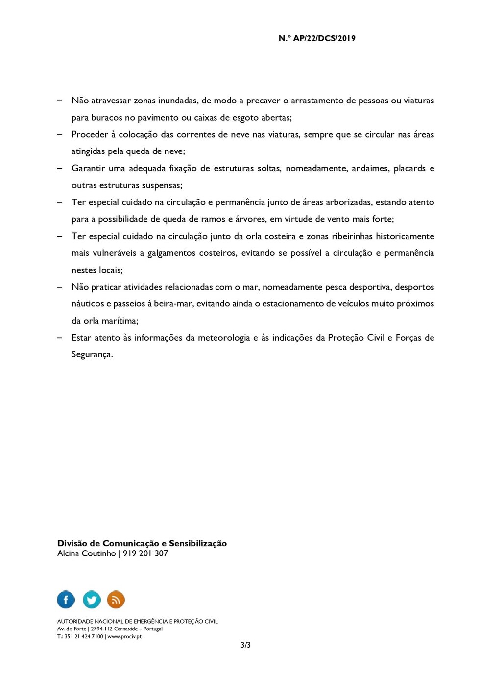Aviso &agrave; Popula&ccedil;&atilde;o _ PRECIPITA&Ccedil;&Atilde;O, NEVE, VENTO E AGITA&Ccedil;&Atilde;O MARITIMA_page-0003